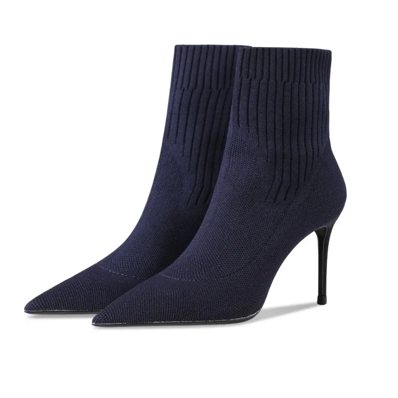 Sexy Knitted Socks Boots Autumn 2024 New Ankle Boots Fashion Stretch Boots High Heels