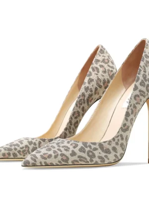 Leopard Print Suede Brand Pumps Fashion Women High Heel Shoes Pointed Toe Thin Heel