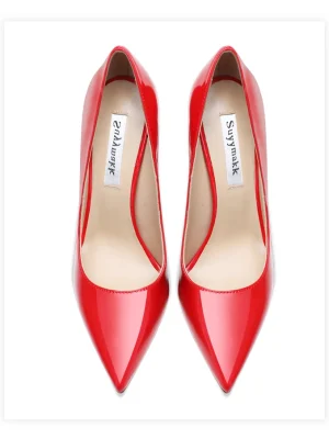 Shoes Red Classics Pumps Black Thin Heel Pointed Toes Shallow Mouth Wedding