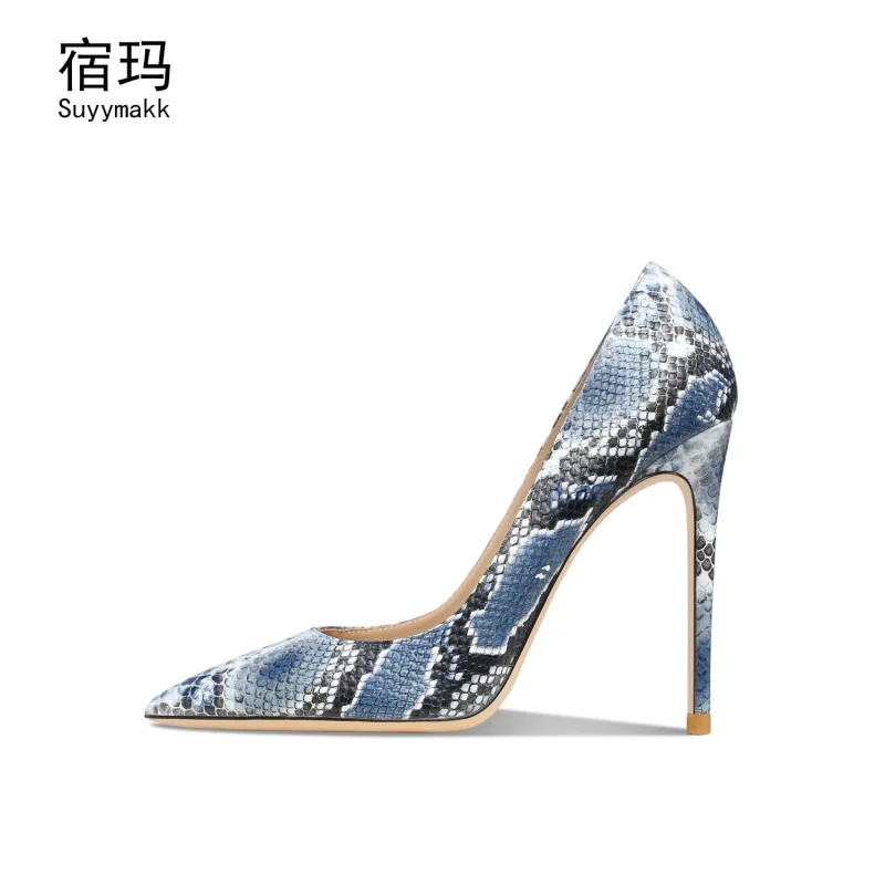 Heels For Women 2024 Luxury Women's Pumps Snake Pattern High Heels Shoes - Image 2