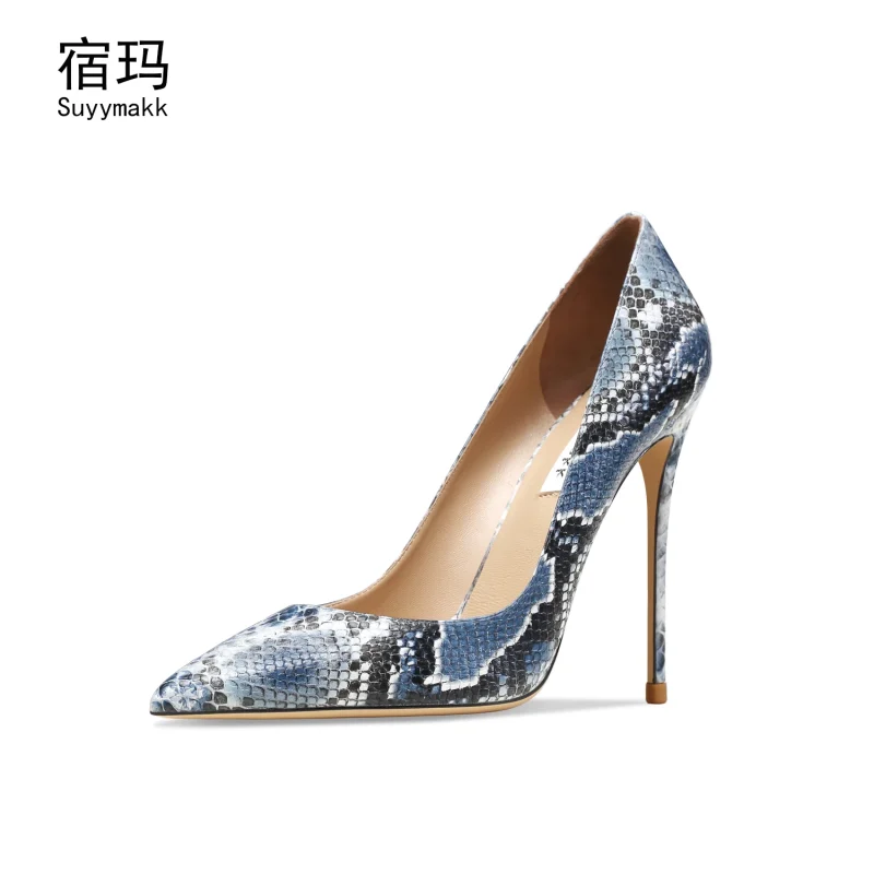Heels For Women 2024 Luxury Women's Pumps Snake Pattern High Heels Shoes - Image 3
