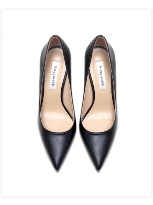 Elegant Woman Shoes With Low Heel 2023 Women Classics Pumps Black Matte High Heels