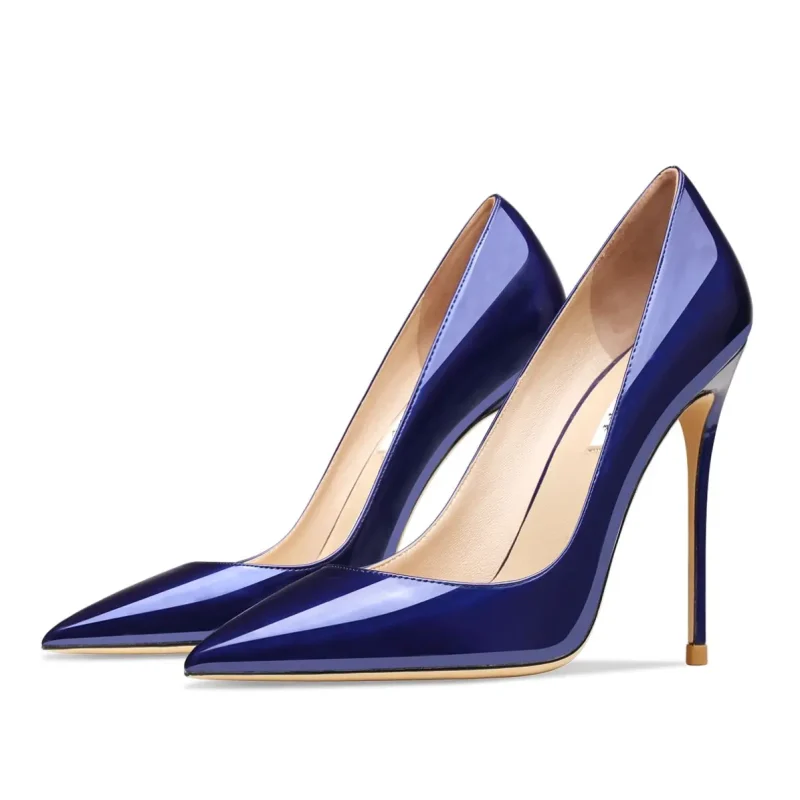 Luxury Pumps Women High Heels Shoes Genuine Leather Pointed Toed Thin Heel Party Office Sexy Dress Shoes - Image 2