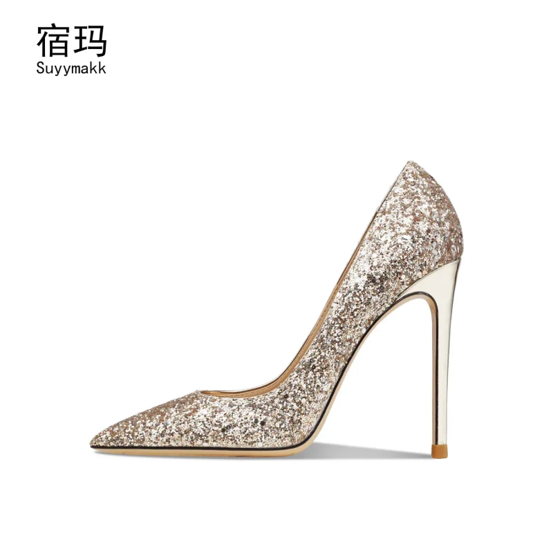 Shoes woman 2024 trend Red Black Silver Glitter For Women's Pumps High Heels - Image 6