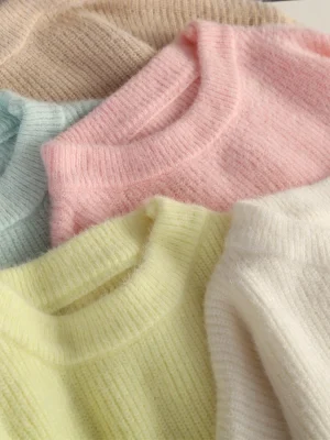 Soft Warm Knitted Cashmere Sweaters Women 2024 New Winter Loose