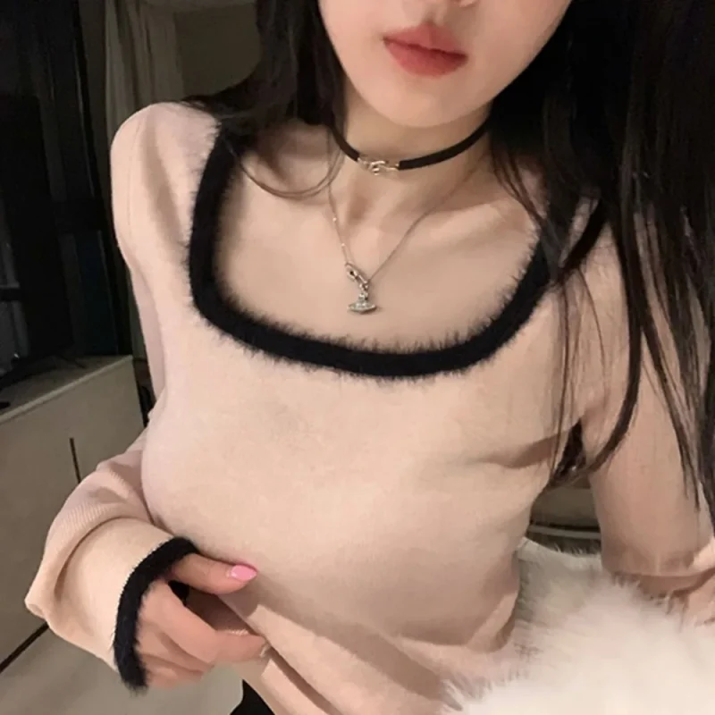Winter Female Long Sleeve Casual Elastic Slim Sweaters Knit Shirts - Image 4