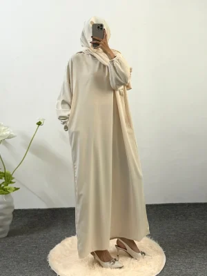 Dress Women Jilbabs Kaftan Muslim Abayas Dubai Robe Hijab Smocking Sleeve