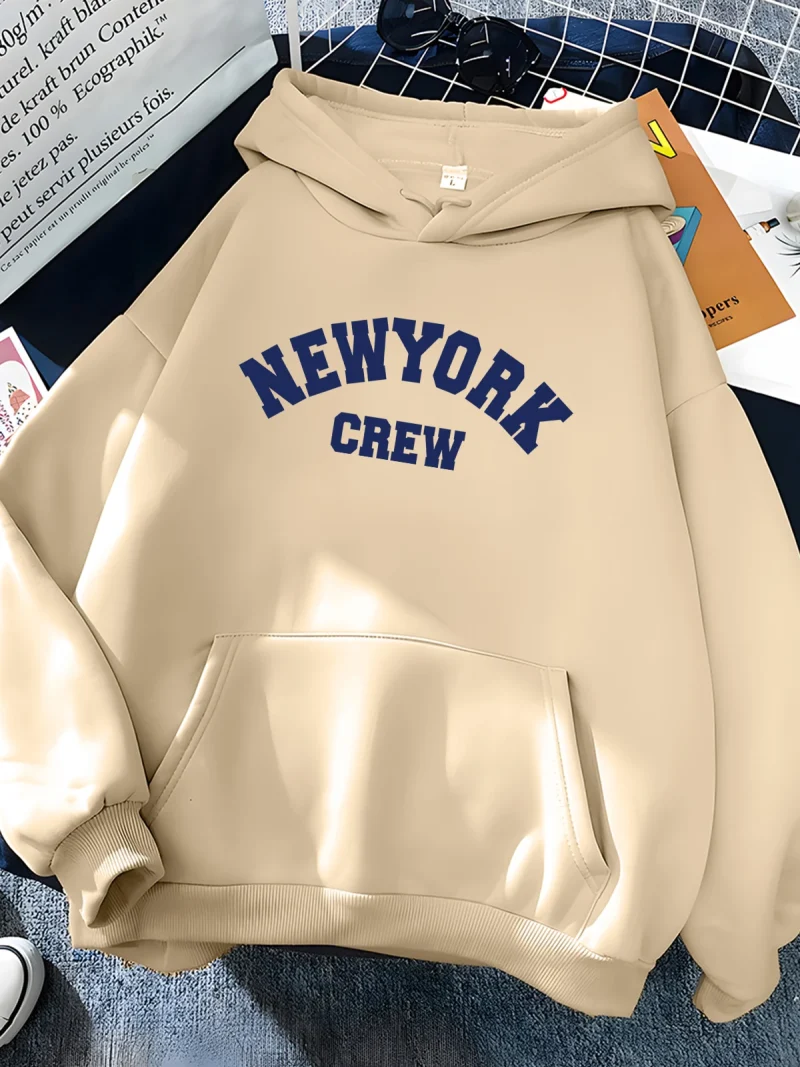 New York Letter Print Sweatshirt Women Soft Casual Loose Sportwear Female Hoodies - Image 5