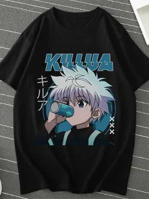 Anime Hunter X Killua Zoldyck T Shirts Men/women HXH T-shirt