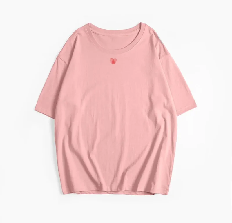 Fingerprint Love Printed T Shirt Women Summer Cotton Soft Short Sleeve Tee - Image 11