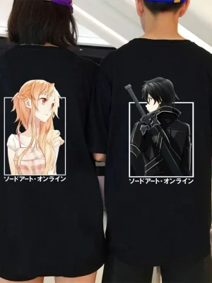 Anime Swordsmanship Online T-Shirt Kirito and Asun Couple Shirt