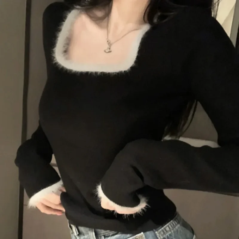 Winter Female Long Sleeve Casual Elastic Slim Sweaters Knit Shirts - Image 2