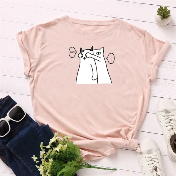 Simple Cartoon Graphic T-shirts Women 2023 Summer Loose High - Image 10