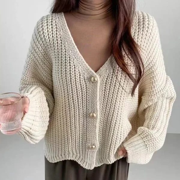 Lazy Wind Women Sweet Cardigan Korean Loose Long Sleeve Casual Knitted Coats - Image 6