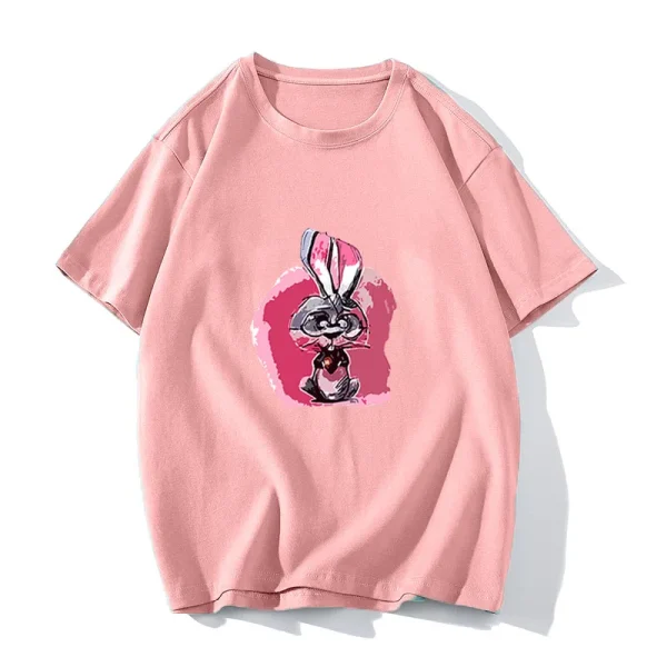 Kawaii Cartoon Printed T Shirt Women Summer Loose Casual Soft Female