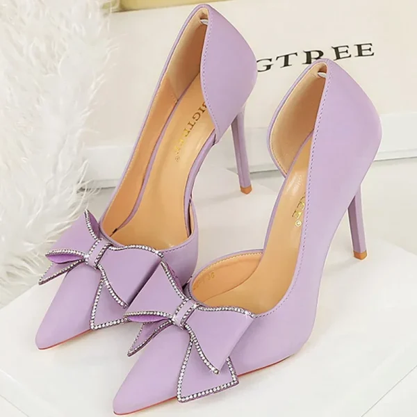 High Quality Party 10.5cm Thin High Heels Shoes Shallow Pointed Toe Side - Image 9