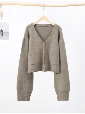 Knit Cardigan Women Autumn Gentle Solid Long Sleeve Single Breasted Female Sweaters