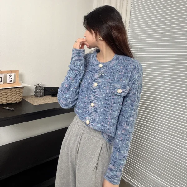 Sweet Korean Women Cardigan Sweaters Casual Long Sleeve Loose Knitted Tops - Image 5