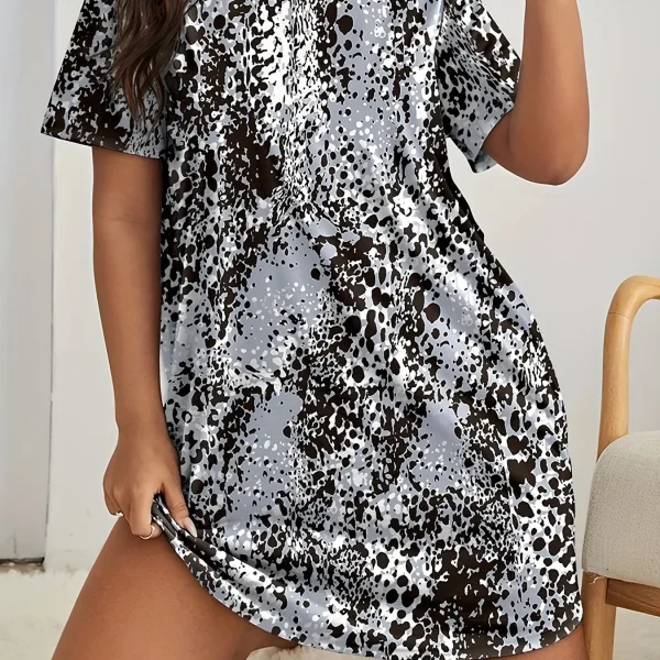 Love Women's Dresses Summer Women's Home Stretchy Nightgowns Leopard - Image 6