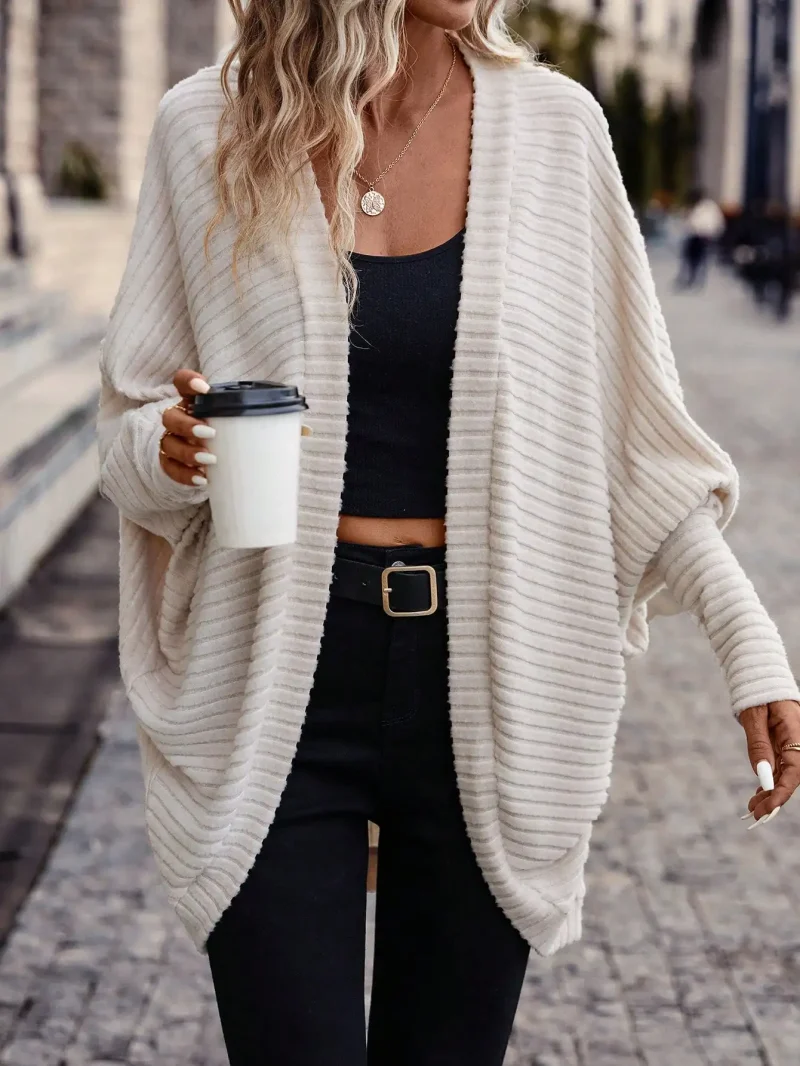 Cardigan Sweaters for Women Regular Long Sleeve Batwing Sleeve Cardigan - Image 2