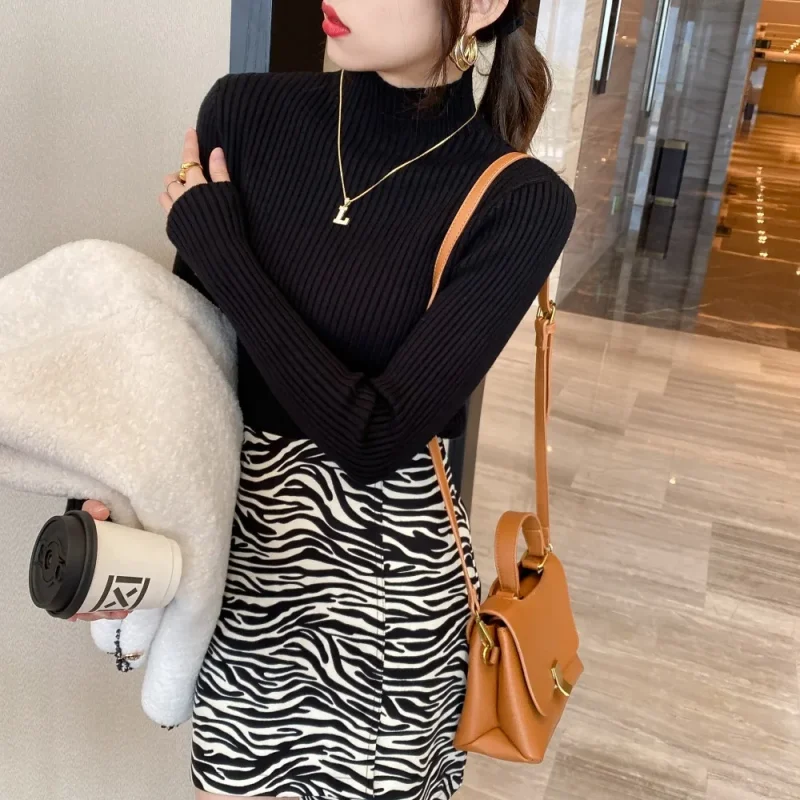 Winter Knitted Shirt Women Sweater Bottoming Shirts Female Long Sleeve - Image 4