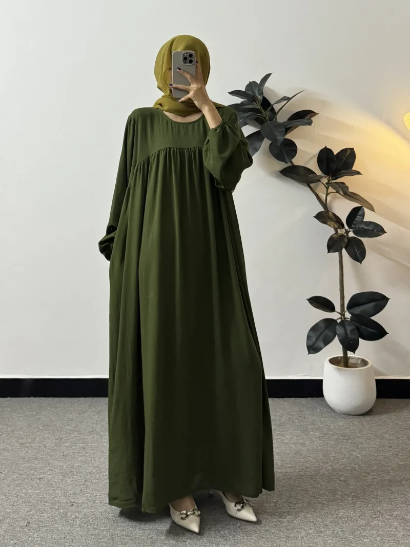 Loose Maxi Prayer Dress Muslim Modest Dresses Jilbabs Full Sleeve Casual - Image 12