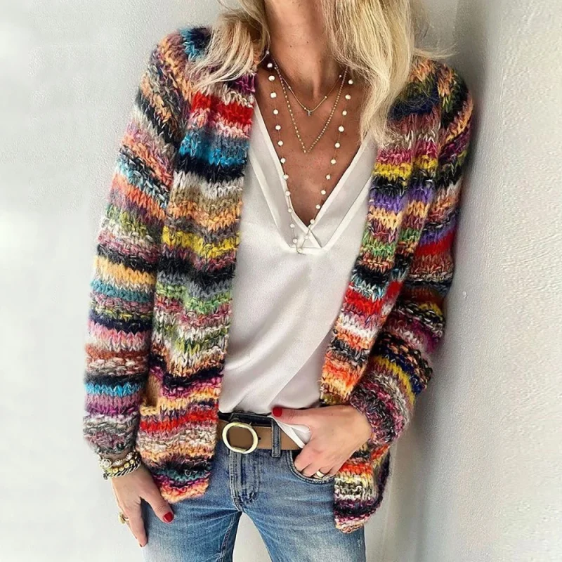 Sweater Knitted Cardigan Thin Loose Jacket For Women 2024 Korean Casual - Image 2