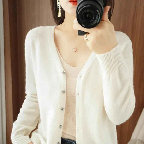 Women Cardigans 2024 Autumn Winter Single Breasted Knitwears - Image 6