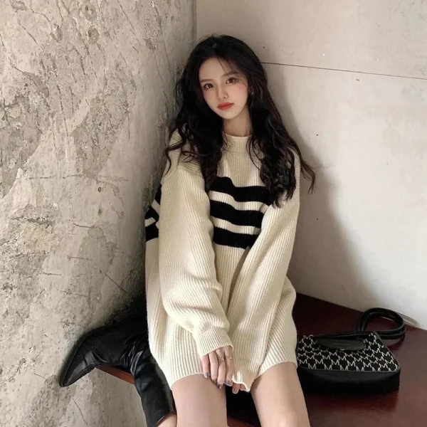 Sweaters Women Lazy Wind Loose Long Sleeve Knitted Pullovers Korean Oversize Casual Streetwear Jumpers Fall - Image 6