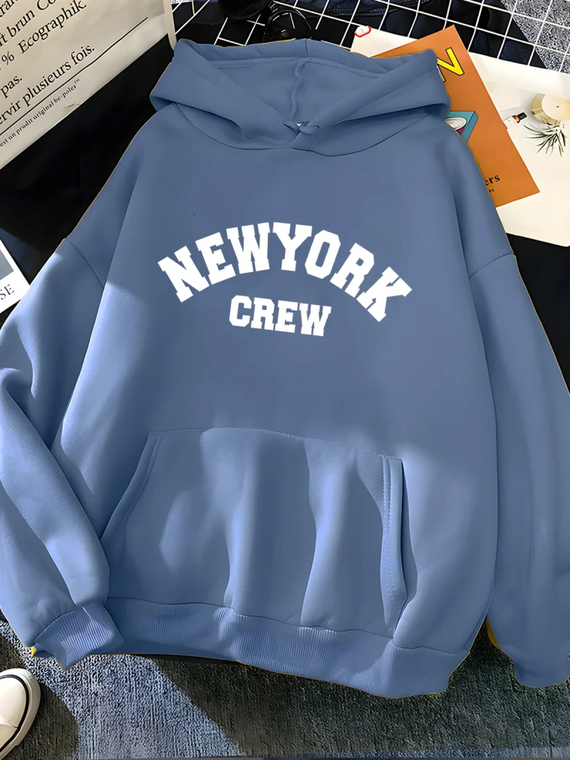 New York Letter Print Sweatshirt Women Soft Casual Loose Sportwear Female Hoodies - Image 3