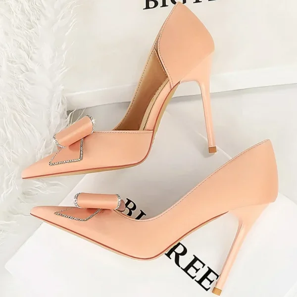 High Quality Party 10.5cm Thin High Heels Shoes Shallow Pointed Toe Side - Image 11