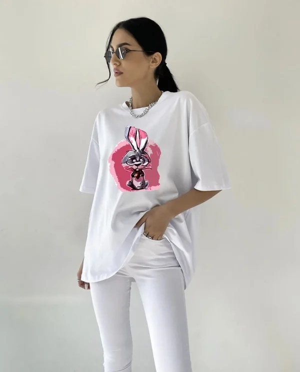 Kawaii Cartoon Printed T Shirt Women Summer Loose Casual Soft Female - Image 4