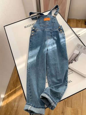 Jumpsuits Women Streetwear Denim Overalls Vintage Loose Casual Wide Leg