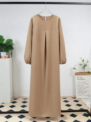 Women Casual Dresses Fashion Female Full Sleeve A-line Loose O-neck