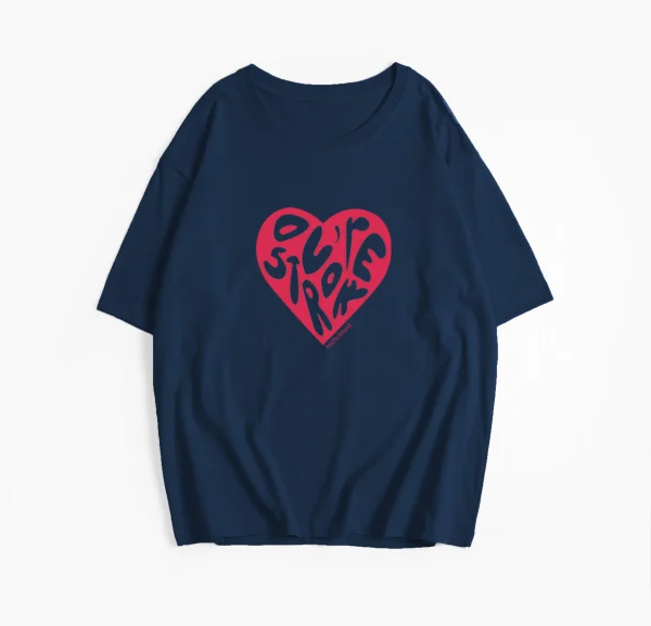 Heart Graphic Printed T Shirts Women Summer Oversized O-neck Short Sleeve - Image 7