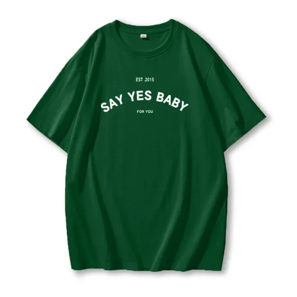 Vintage Say Yes Baby Printed T-Shirt Couple Graphic T Shirt WoMen Boyfriends - Image 8