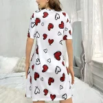 Women's Dresses Home Women's Nightgowns Love Print Women's Fashion Plus T-Shirt - Image 2