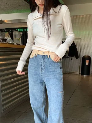 Elastic Women Knitted Sweater Spring Slim Pullover  Fashion Button