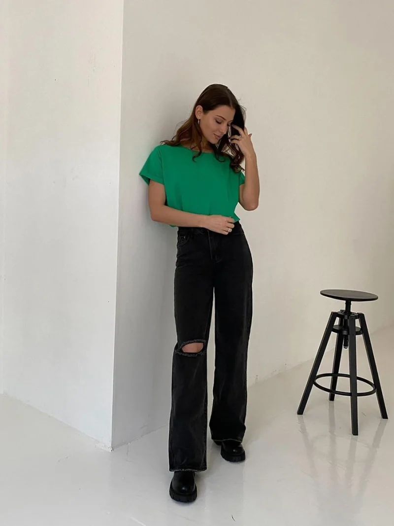 Cotton T Shirt Women 2024 Summer New Basic Elegant Tee - Image 5