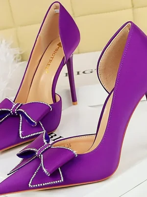 High Quality Party 10.5cm Thin High Heels Shoes Shallow Pointed Toe Side