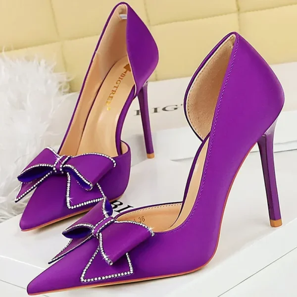 High Quality Party 10.5cm Thin High Heels Shoes Shallow Pointed Toe Side