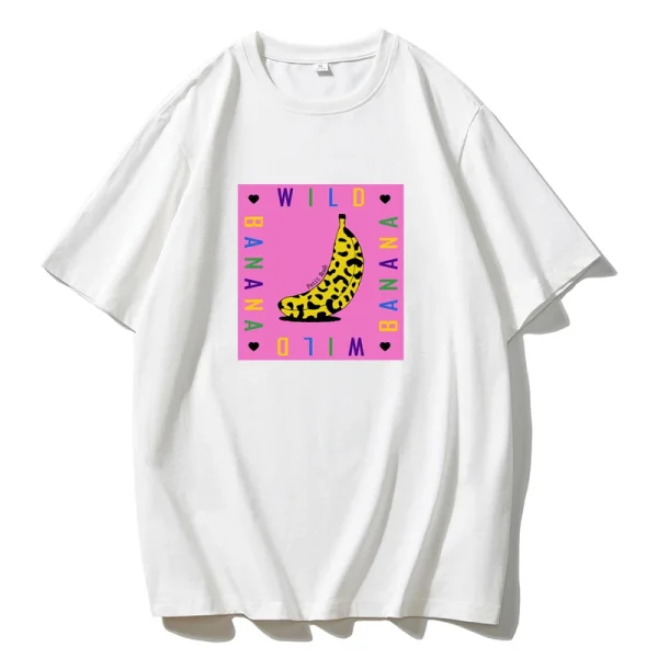 Banana Graphic Printed T Shirt Women Summer Cotton Soft Short Sleeve