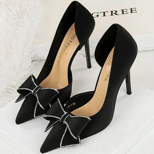 High Quality Party 10.5cm Thin High Heels Shoes Shallow Pointed Toe Side - Image 4