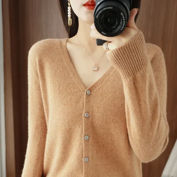 Women Cardigans 2024 Autumn Winter Single Breasted Knitwears - Image 5