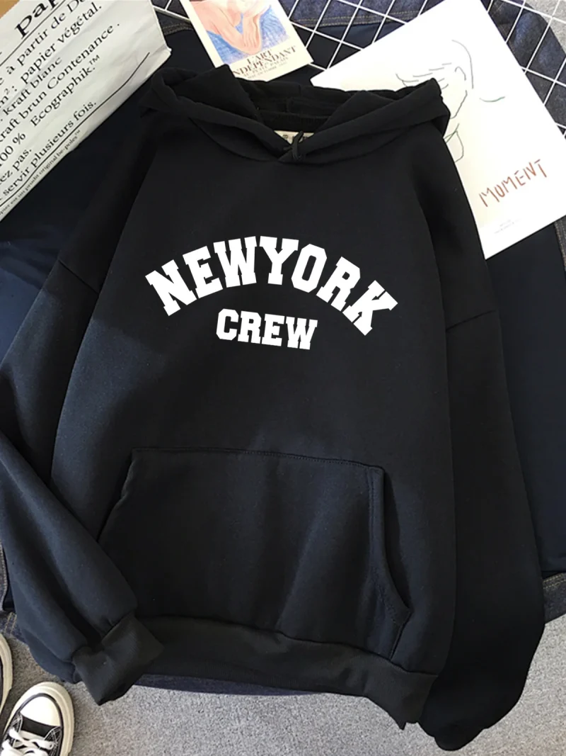 New York Letter Print Sweatshirt Women Soft Casual Loose Sportwear Female Hoodies - Image 2