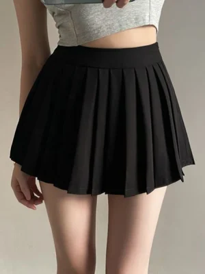 Sexy Women Pleated Skirts Summer Vintage Mini Skirts Korean High Waist Tennis