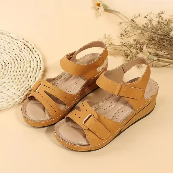 Women Sandals Summer 2024 New Woman Handmade Shoes Leather Breathable Sandals Female Flats Retro Style Sandale Zapatillas Mujer - Image 5