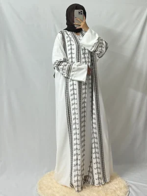 Muslim Kaftans Long Sleeve Maxi Ramadan Prayer Dresses Ethnic Islamic Clothing Muslim