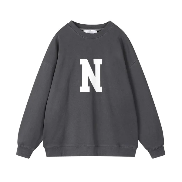 Simplic “N” Letter Print Sweatshirt Women Soft O Neck Ladies Vintage Pullovers Tops - Image 16