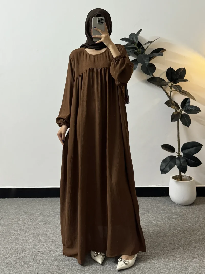 Loose Maxi Prayer Dress Muslim Modest Dresses Jilbabs Full Sleeve Casual - Image 11